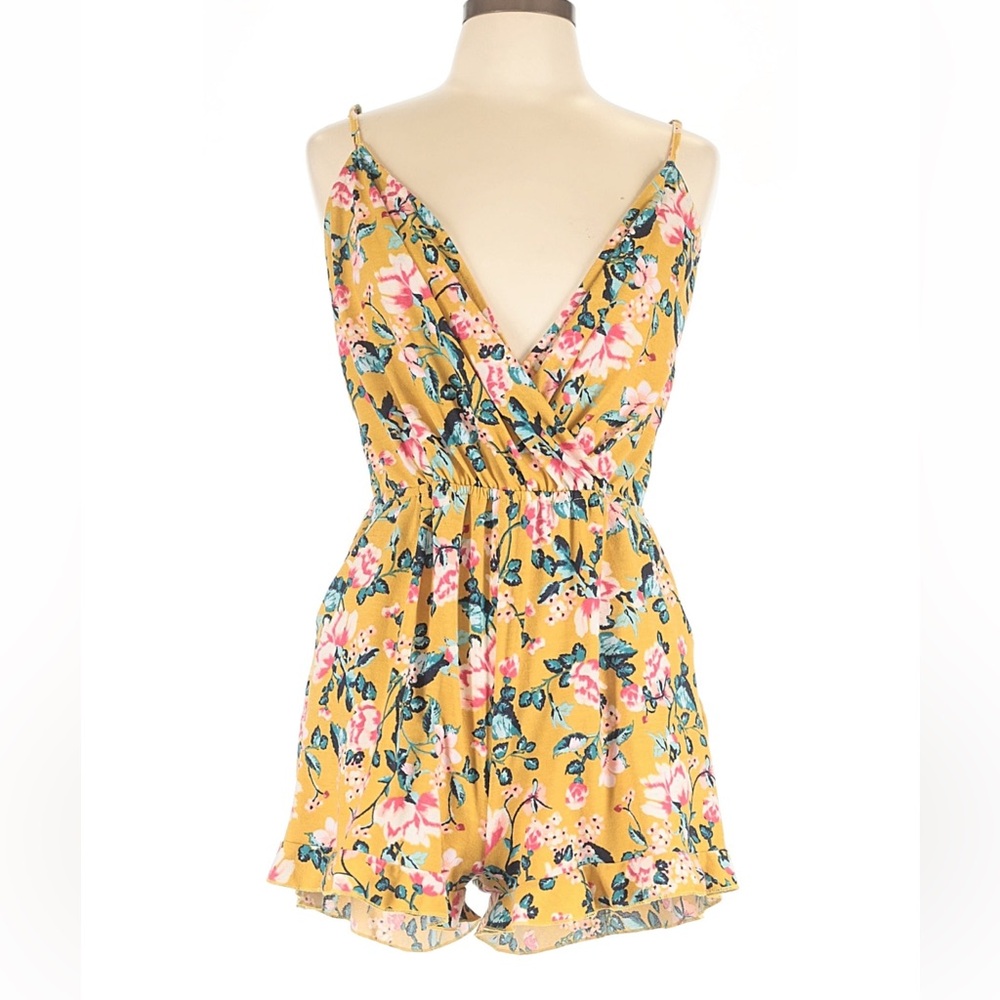 Xhilaration Yellow Floral Romper